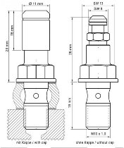 Stahlbus Hohlschraube mit Entlüftungsventil M10x1.0x19mm