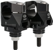 Gilles 2DGT adjustable handlebar risers with mounting kit, black