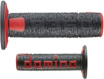 Domino Hand grip rubber kit off road A360 black-red - 22/26mm handlebars