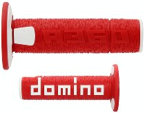 Domino Hand grip rubber kit off road A360 red-white - 22/26mm handlebars