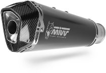 MIVV Silencer Delta Race, stainless steel black/carbon cap, with homologation - Benelli 500 TRK 502