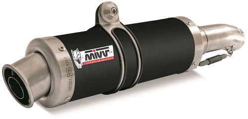 MIVV Silencer complete system GP, stainless steel black, with homologation - Honda CBR 125 R