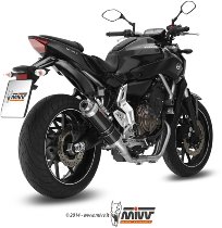 MIVV Silencer complete system GP, stainless steel black, with homologation - Yamaha 700 MT-07