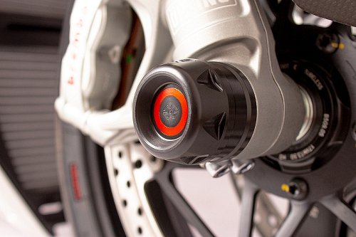Gilles Front axle protector kit, black - Ducati Panigale, Streetfighter V4, 1198, 1200 Monster...