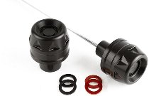 Gilles Front axle protector kit, black - Ducati Panigale, Streetfighter V4, 1198, 1200 Monster...