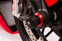 Gilles Front axle protector kit, black, red - Ducati Panigale, Streetfighter, Multistrada, Diavel...