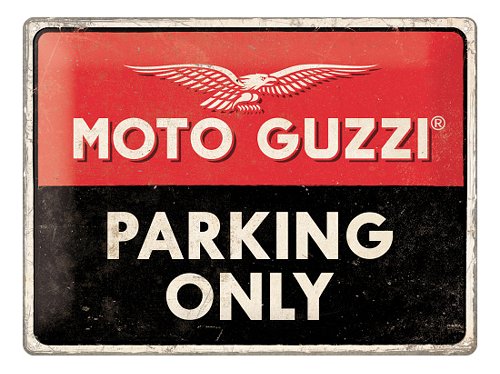Moto Guzzi Tin plate sign, parking only, 30x40cm