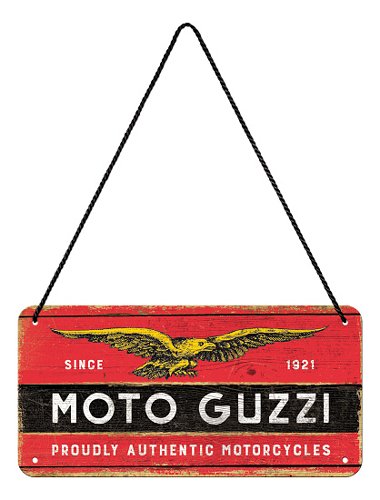 Moto Guzzi Tin plate sign, 10x20cm, to hang