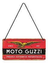 Moto Guzzi Plaque en tôle, 10x20cm, prêt à accrocher