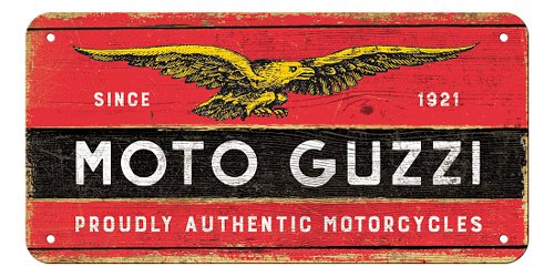 Moto Guzzi Plaque en tôle, 10x20cm, prêt à accrocher