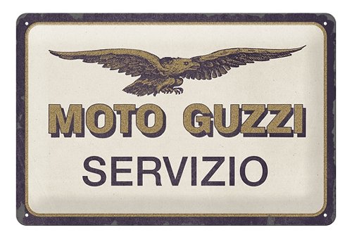 Moto Guzzi Tin plate sign Servizio, 20x30 cm