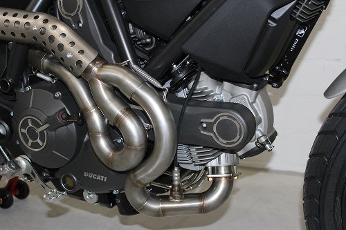 QD Exhaust kit ´maxcone´ series, stainless-steel polished Euro 3 with EG-ABE - Ducati 800 Scrambler