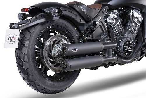 V-Performance Exhaust Twin Slip-On set, Euro 3/4, Dark - Indian Scout Bobber Chubby (2015->2020)