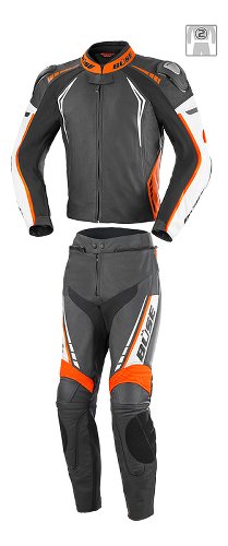 Büse Silverstone Pro leather suit ladies 2 pieces, black/orange 36
