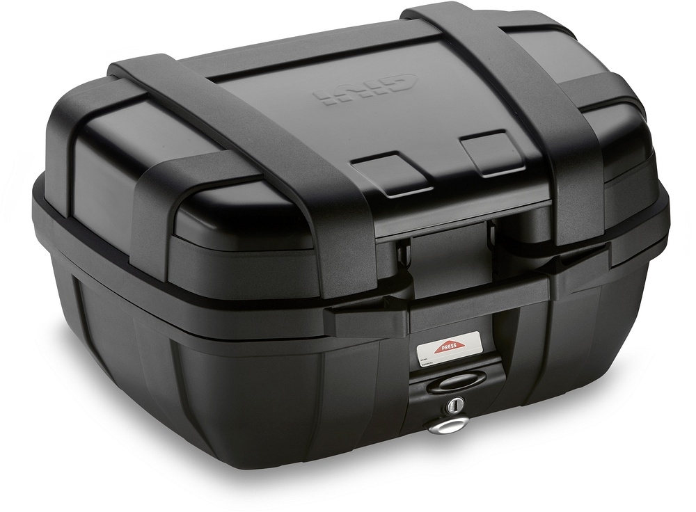 GIVI Trekker - topcase negro con tapa de aluminio negra / Carga 10 kg