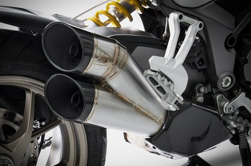 Zard silencer black with inox endcap carbon heat shield slip on Ducati Multistrada 1260 (EG-ABE)