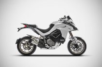 Zard silencer inox black carbon endcap carbon heat shield racing slip.on Ducati Multistrada 1260