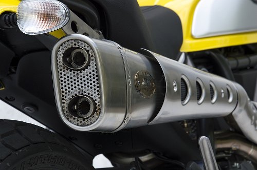 Zard exhaust system short raised stainless-steel with EG+CAT Ducati Scrambler 800