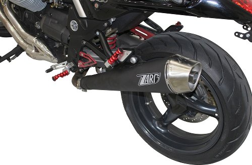 Zard silencer slip-on 2-1 stainless steel, round, tapered, black racing Moto Guzzi Griso 850/1100